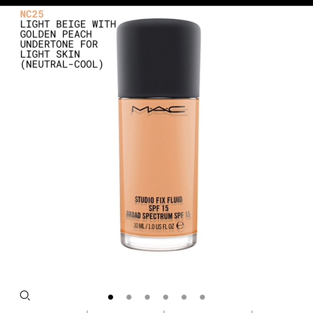 MAC studio fix fluid SPF 15. Shade NC25